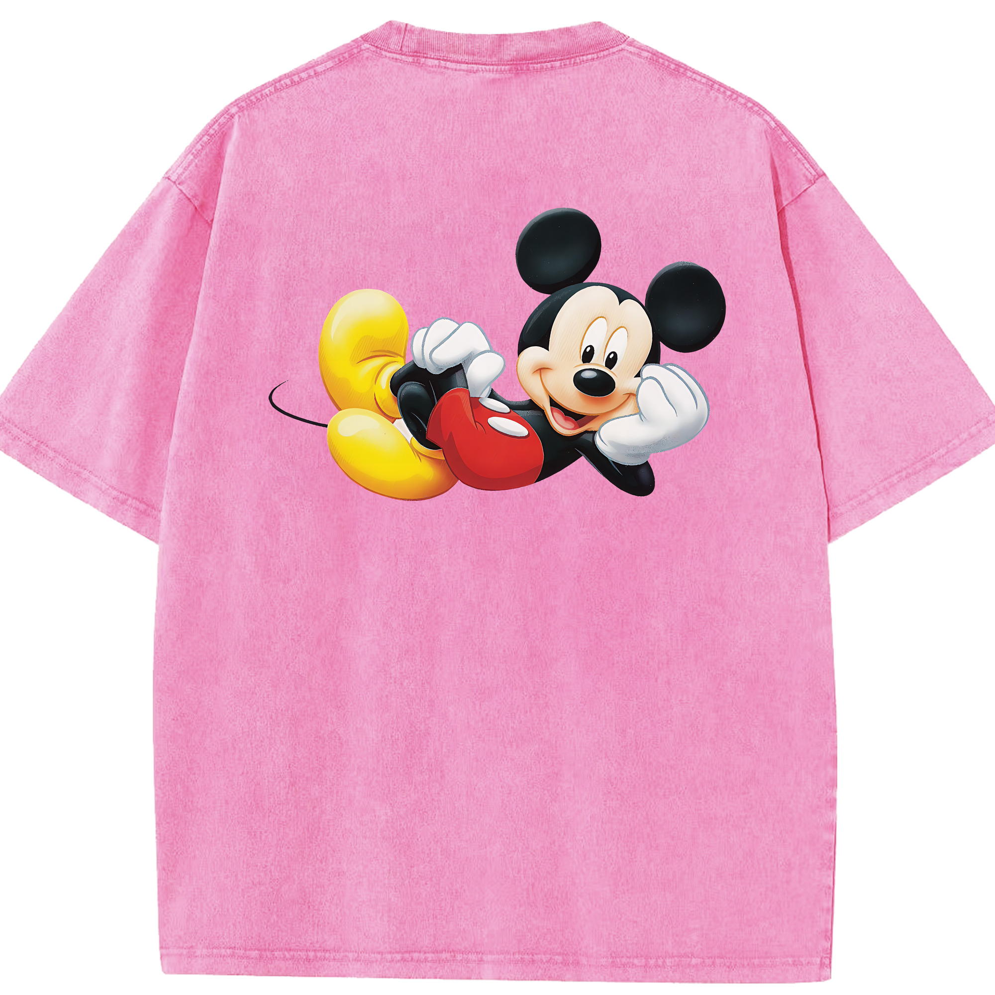 （画像用） ミッキーマウス Mickey Mouse 綿100% ヴィンテージ風 半袖Tシャツ（背面プリント）